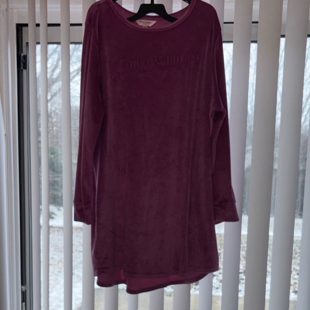 Juicy Couture Women's Rich Purple Velour night gown